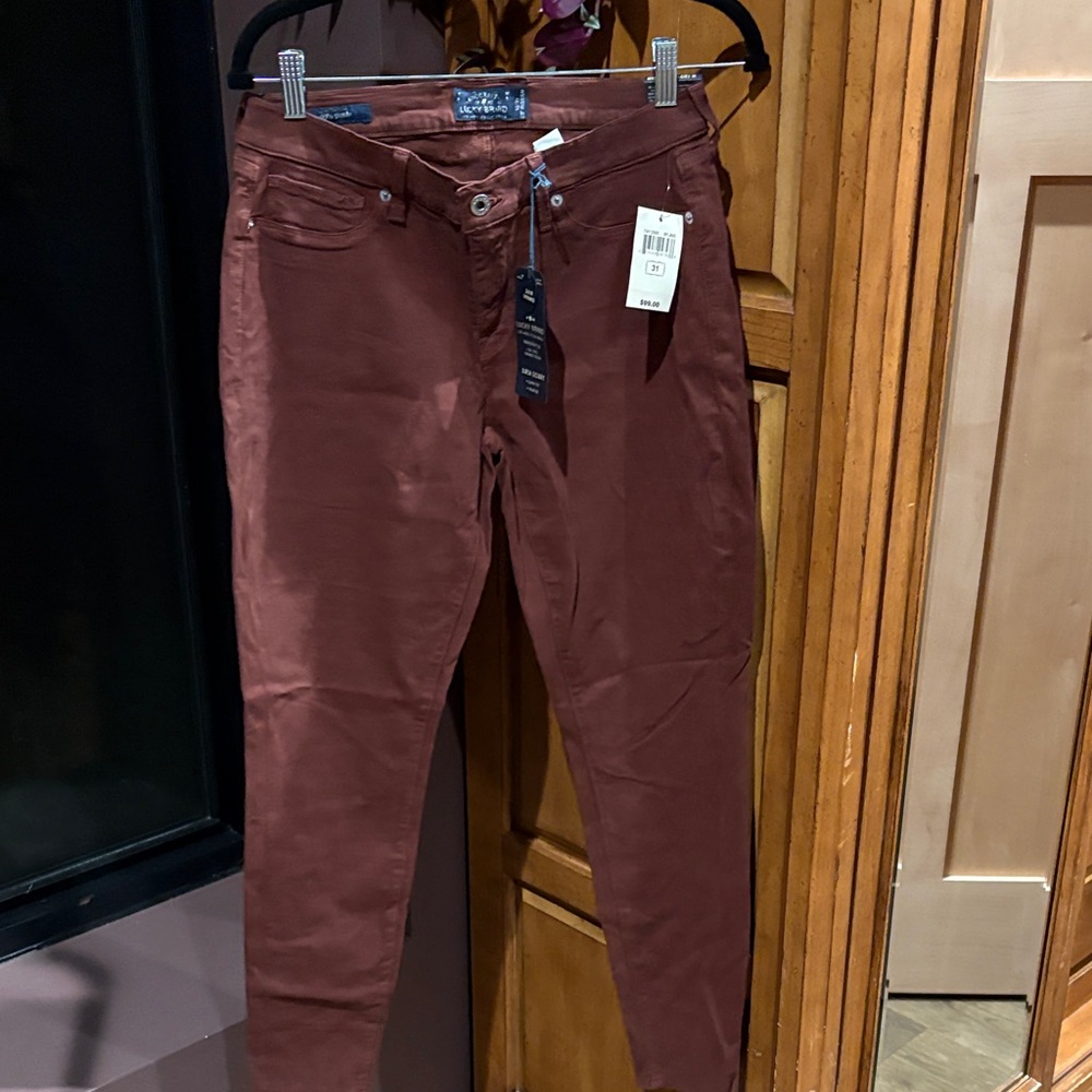 Lucky Brand Burgundy Sofia Skinny Jeans